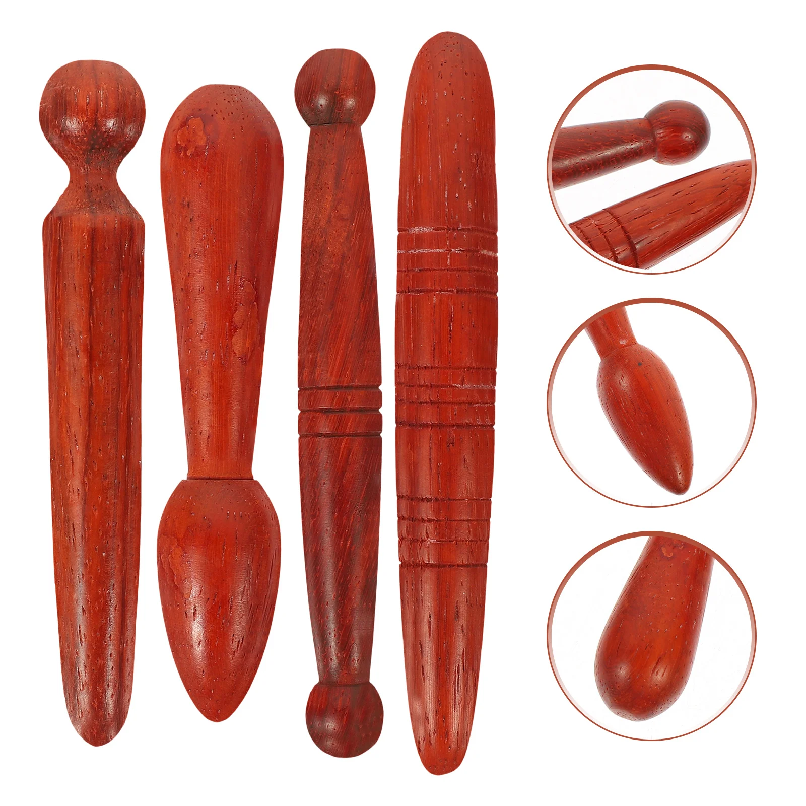 

4 Pcs Guasha Scraping Tool Acupuncture Stick Feet Massager Foot Wooden Tools Pressure Point