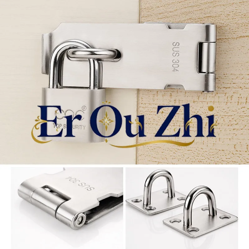 Thickened 304 Stainless Steel Buckle Lock Anti-theft Door Latch Bolt