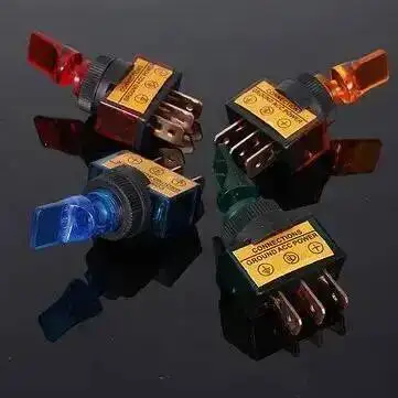 10pcs 12V 20A Led Illuminate Flick Rocker Button Toggle Switch ON-OFF Car Van Dash Boat Light Connections Ground Power ASW-14D