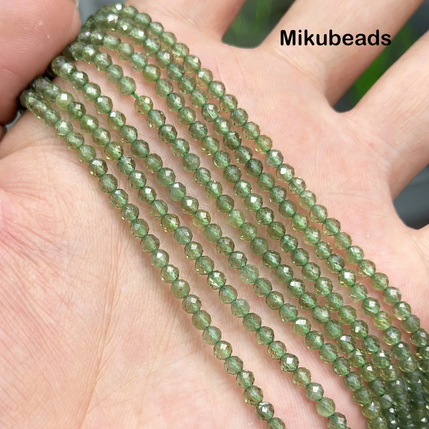 Wholesale Natural 3mm Forest Green Apatite Faceted Round Loose Beads For Jewelry Making DIY Bracelets Necklace