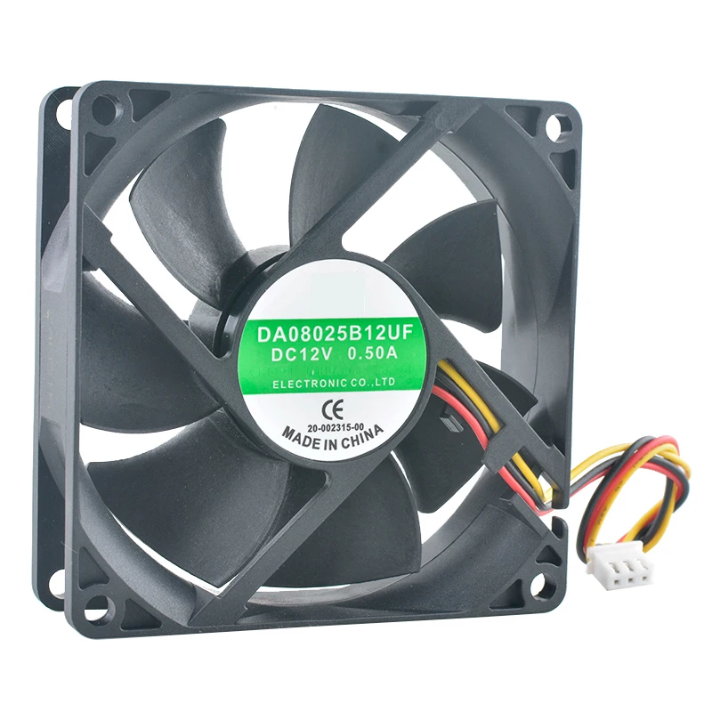 

DA08025B12UF 8 см 80 мм вентилятор 80x80x25 мм DC12V 0,50A 3pin высокоскоростной осевой вентилятор охлаждающий вентилятор для источника питания ИБП