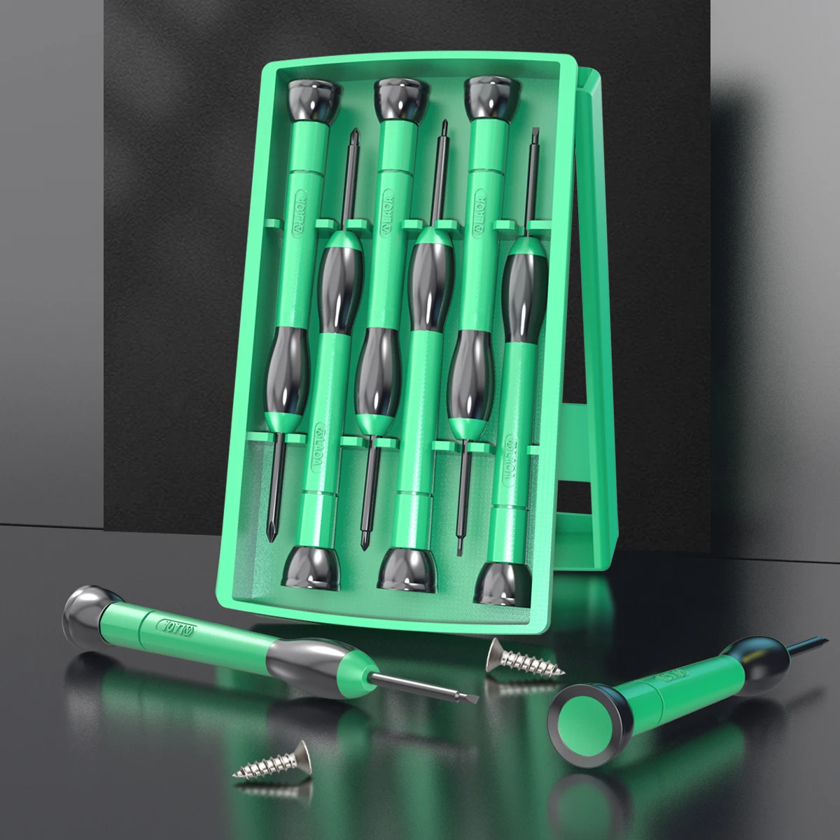 LAOA 6PCS Precision Screwdriver Set, CR-V,Magnetic Tips, Sliding Case Repair Tool Kit for Phone, Watch, Electronics PH000-SL1.4