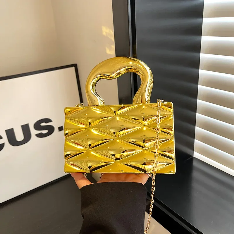 

Geometric Handbag Designer For Women Luxuy Gold Evening Clutch Bag Fashion Party Purse Silver Lady Mini Crossbody Bag