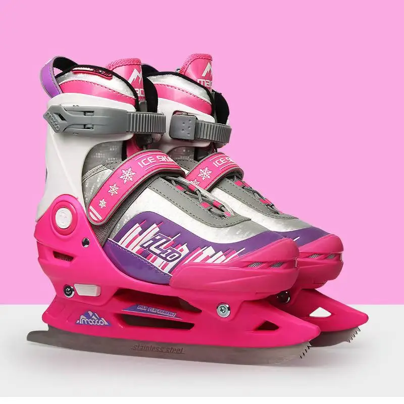 Ice Skates for Children Figure Skating Beginner Adjustable Size for Women and Men Warm Waterproof Footwear