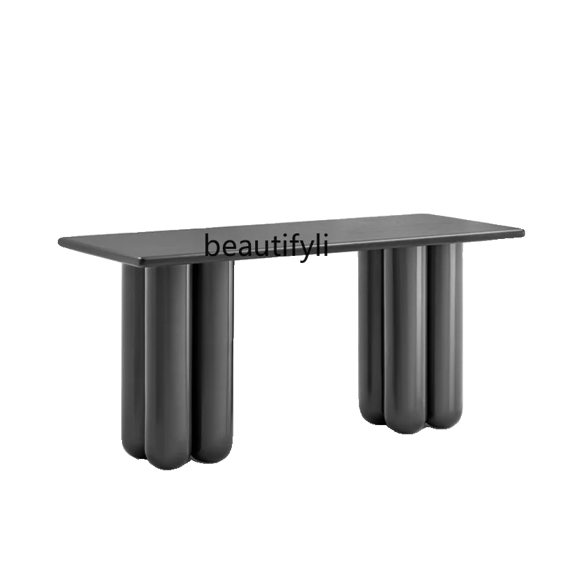 Italian minimalist modern high-end design desk Nordic light luxury simple solid wood home restaurant, dining table