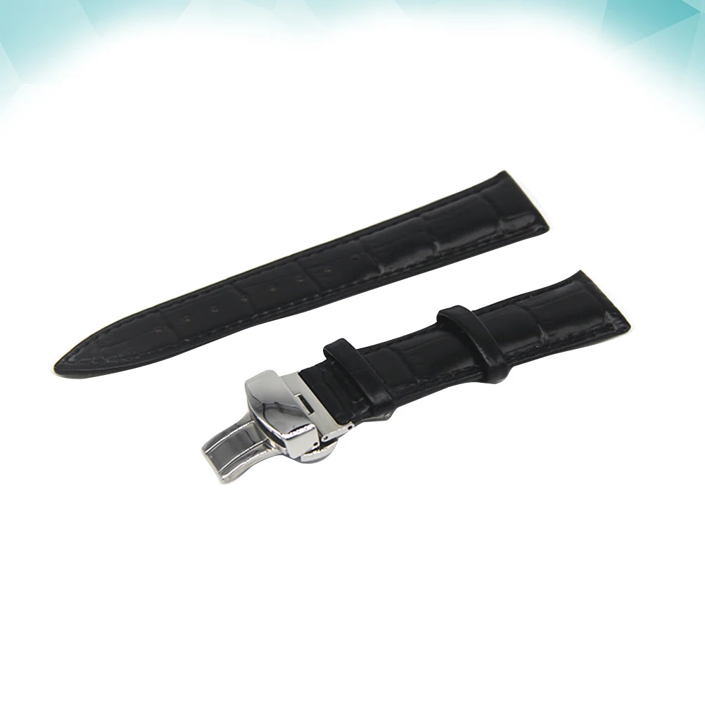 

Watch Band 20mm Black Durable Pure Strap Easy Install Replacement for Wristwatch Stylish Watchband