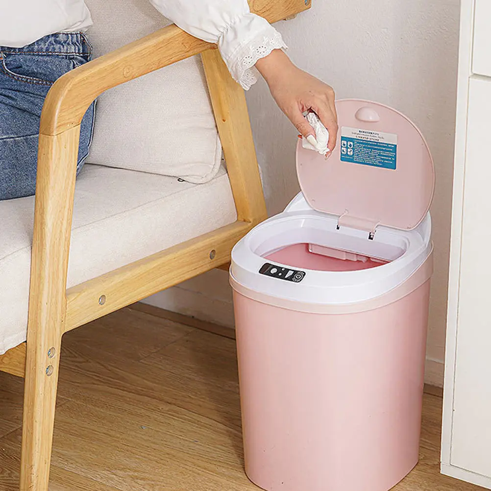 

Automatic Smart Trash Can Induction Waster Bin Large Capacity Home Use Touch Knock Control Long Life Smart Trash Can