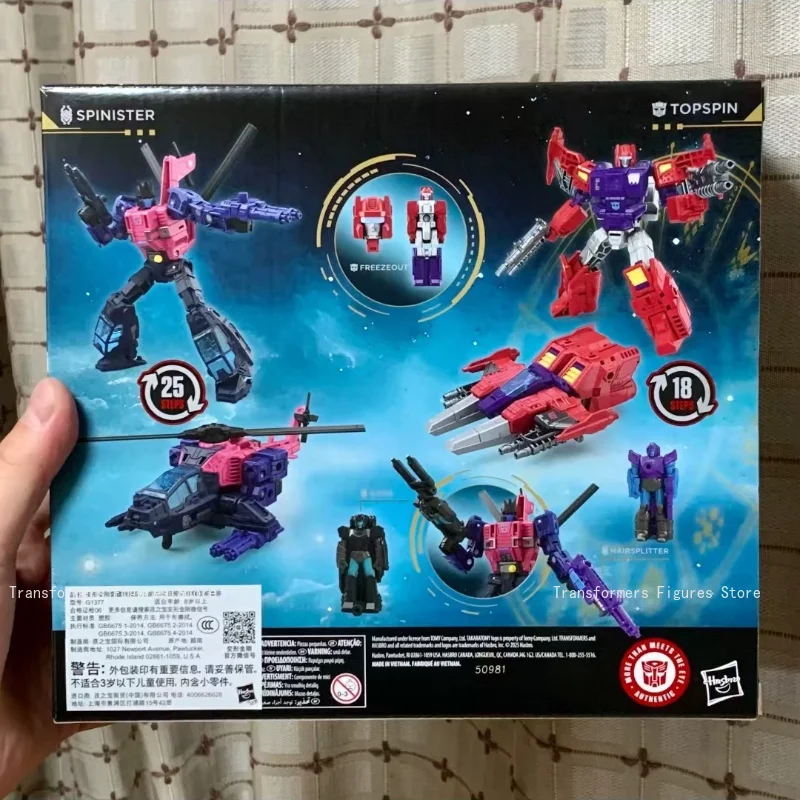 Op voorraad Transformer G-serie Spinister VS Topspin G1 Movie Cartoon Action Figure Anime Beweegbare robot Populair verzamelspeelgoed