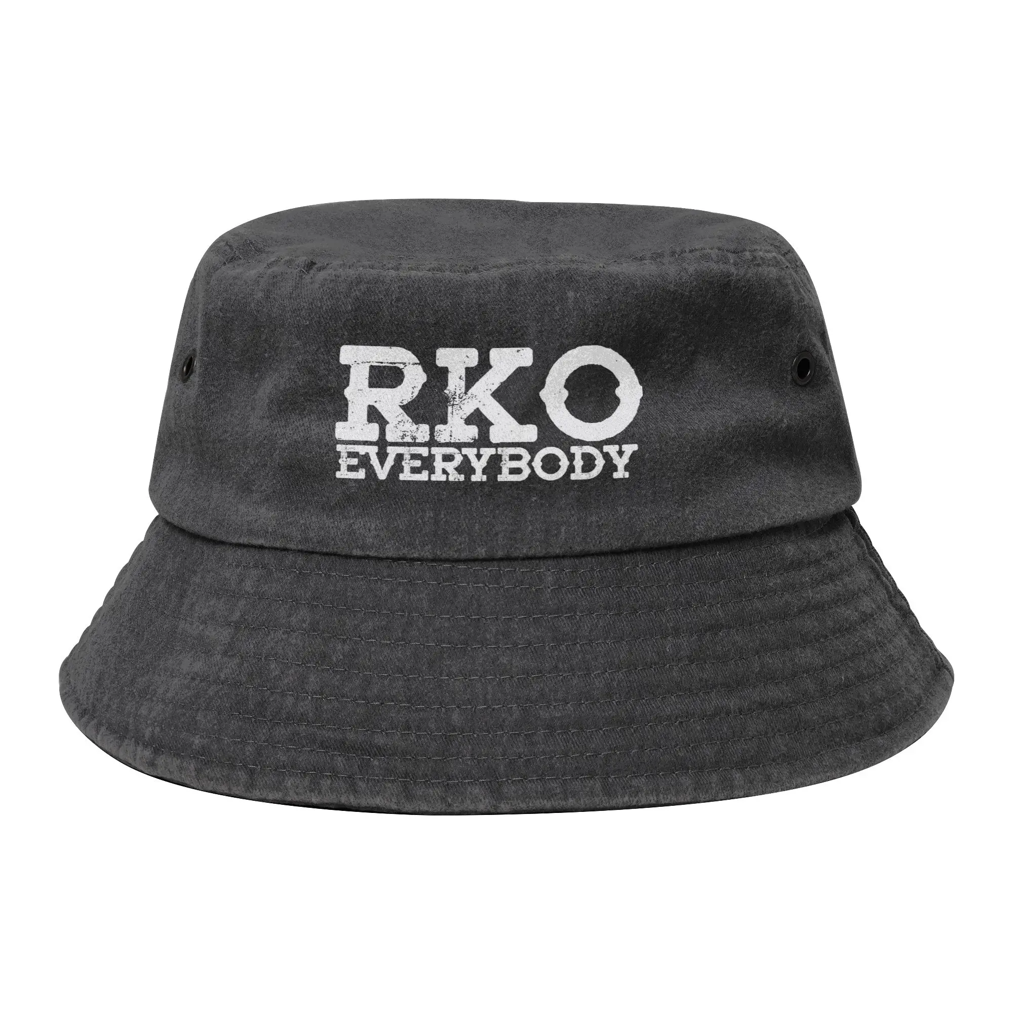 Trendy Randys Ortons RKO Everybody  Denim Bucket Hats For Women Men  Washed Distressed Fisherman Cap Getaway Headwear