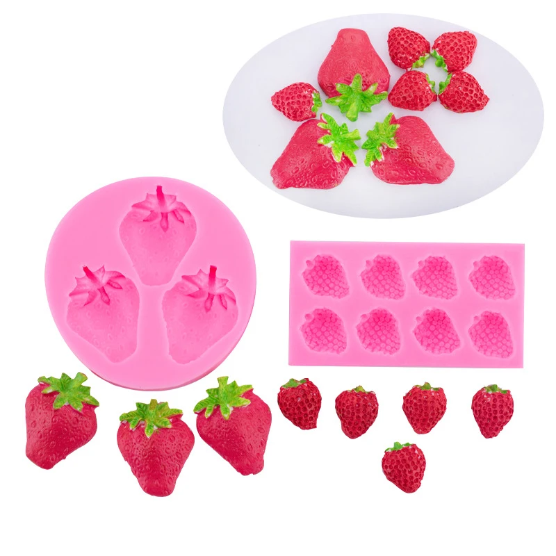 Fruit Strawberry Silicone Mold Fondant Chocolate Jelly Making Cake Decorating Tools DIY Plaster Clay Resin Moulds