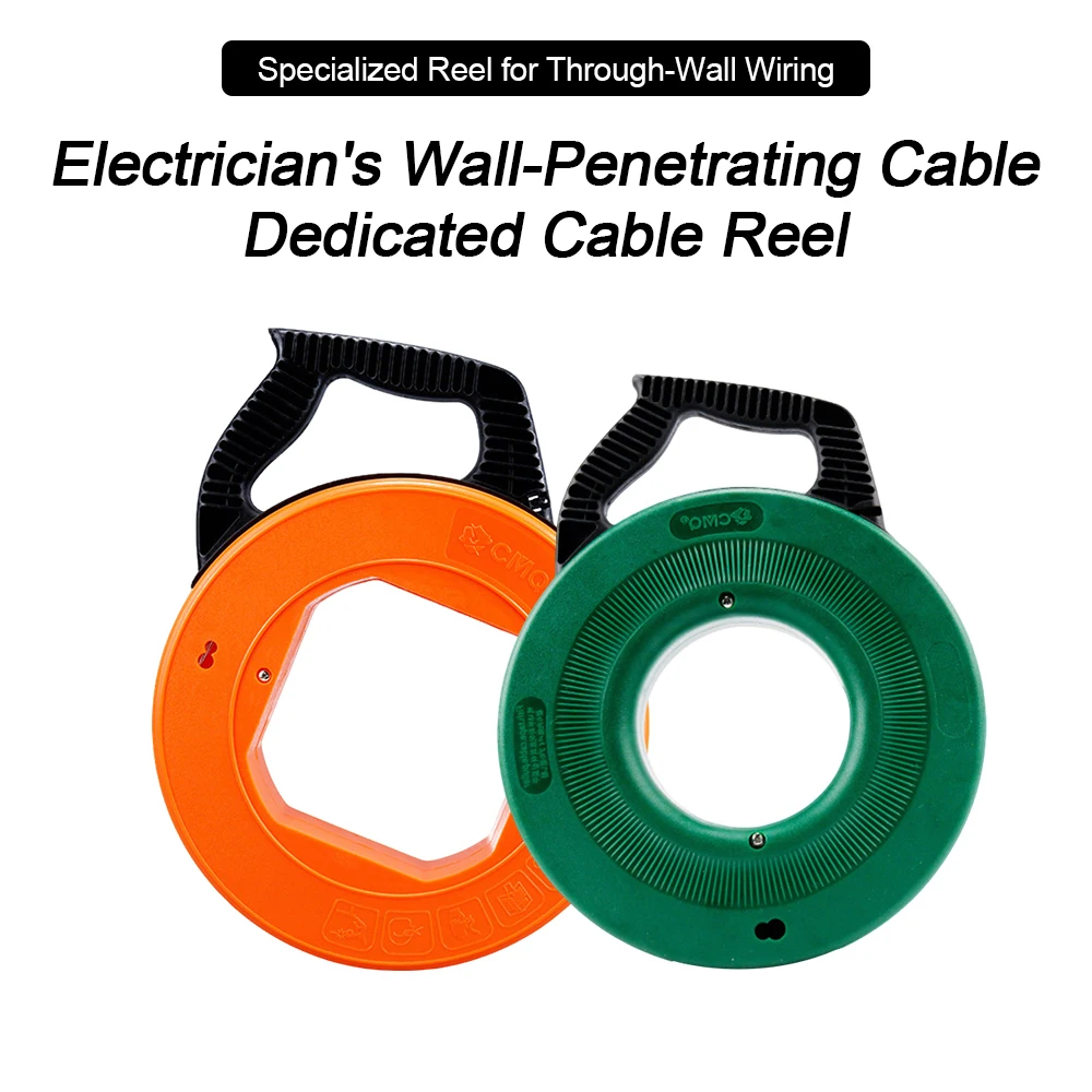 Wire Puller Fish Tape Cable Puller Tool Flexible Wire Tools 6mm Wide Steel Electrical Wire Pulling for Heavy Duty Wire Pulls