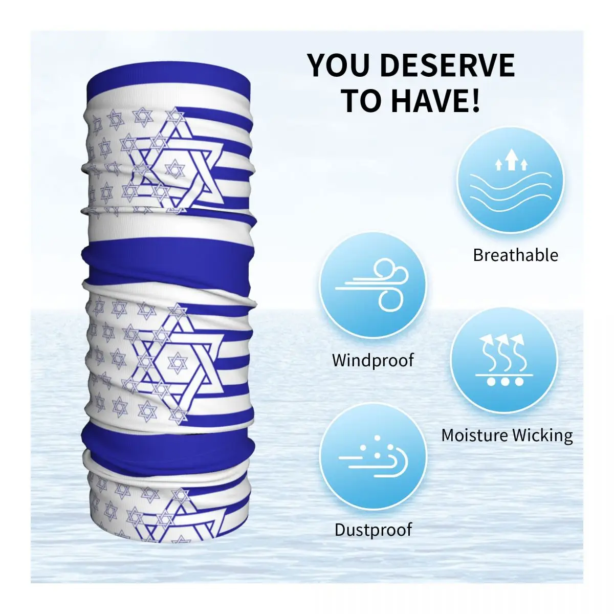 Israel Flag Accessories Neck Gaiter Motocross Motorsports Wrap Scarf Multi Use Riding Headband