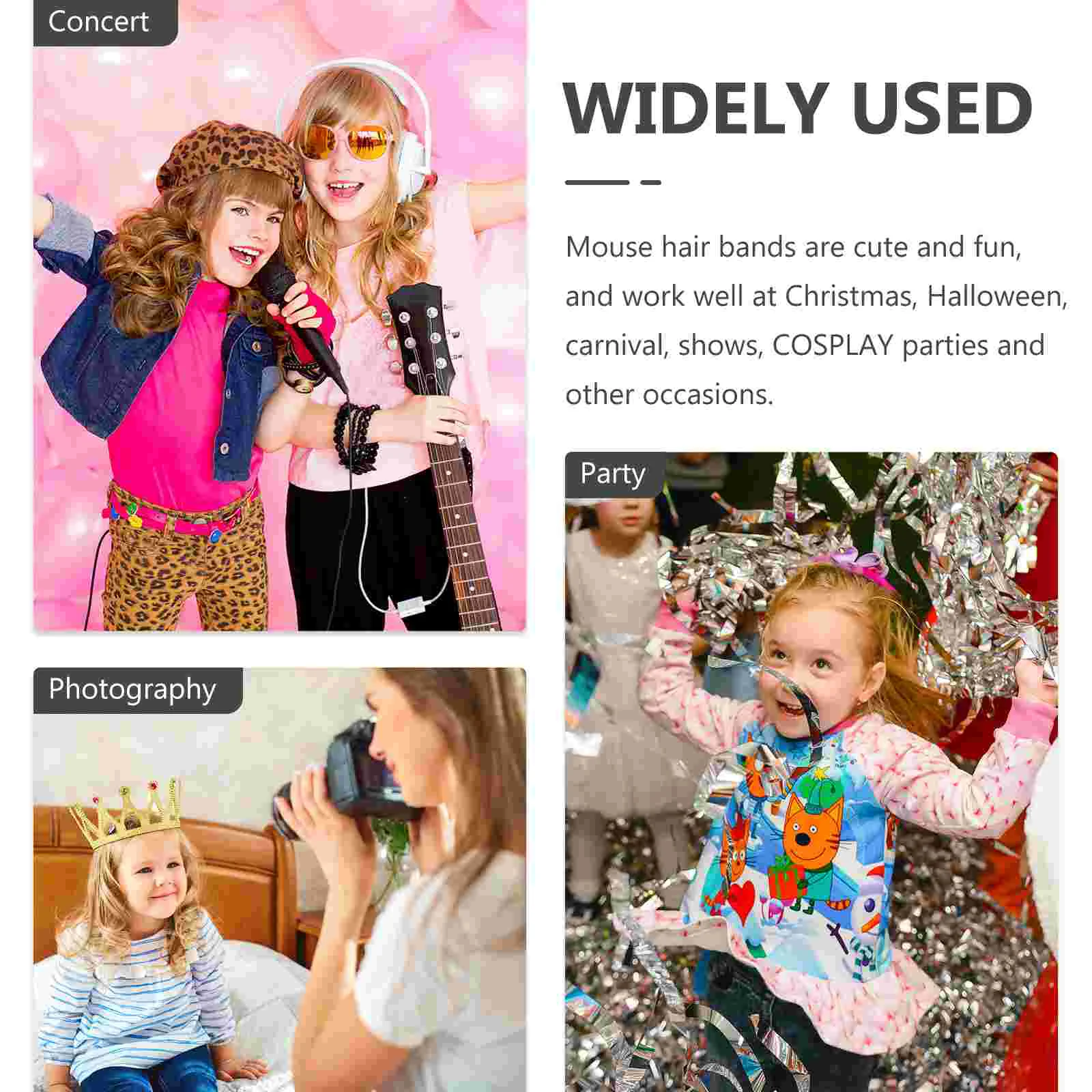 2er-Set Ratten-Kopfschmuck, Tier-Stirnband, bezauberndes Kostüm, Schwanz-Requisite, Kinder-Performance-Haar-Set