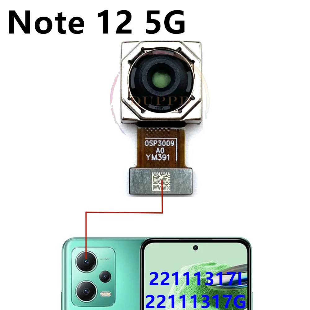 Rear Front Camera For Xiaomi Redmi Note 12 4G 5G Back Selfie Frontal Backside Camera Module Flex Repair Spare Parts