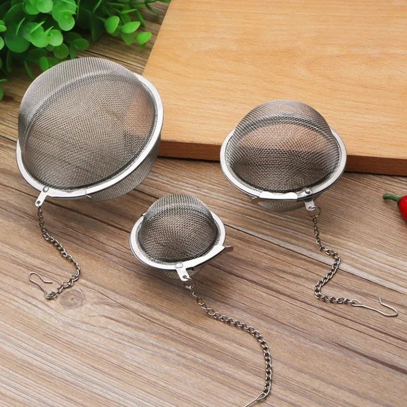 1pc Stainless Steel Tea Infuser Sphere Locking Spice Tea Ball Strainer Mesh Infuser Tea Filter Strainers Kitchen Tools theezeef