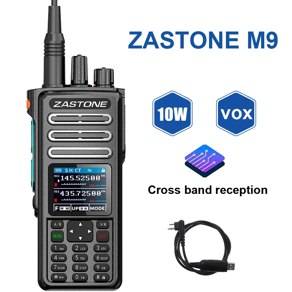 

ZASTONE M9 10W Air Band Walkie Talkie Type-C Charging with Wireless Copy Frequency Full Band Ham Amateur Radio