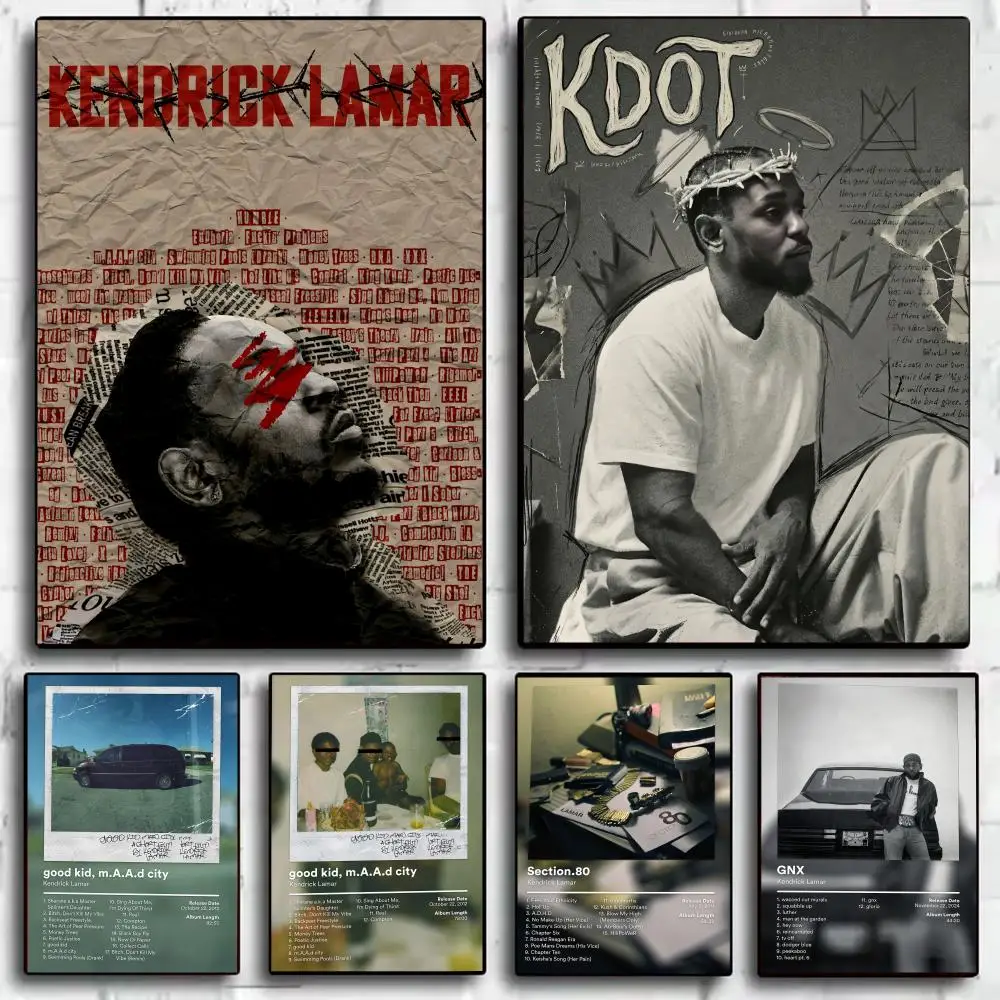 K-Kendrick Lamar Cloud Rap Trap Poster Home Living Bed Room Bar Hallway Sticky Wall Art Printing Waterproof Aesthetic Decor