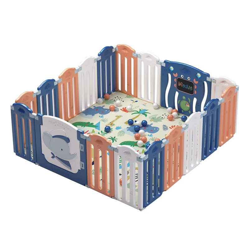 Portable Plastic Kids Indoor Game Playground Modern Fence Folding Color Baby Playpen