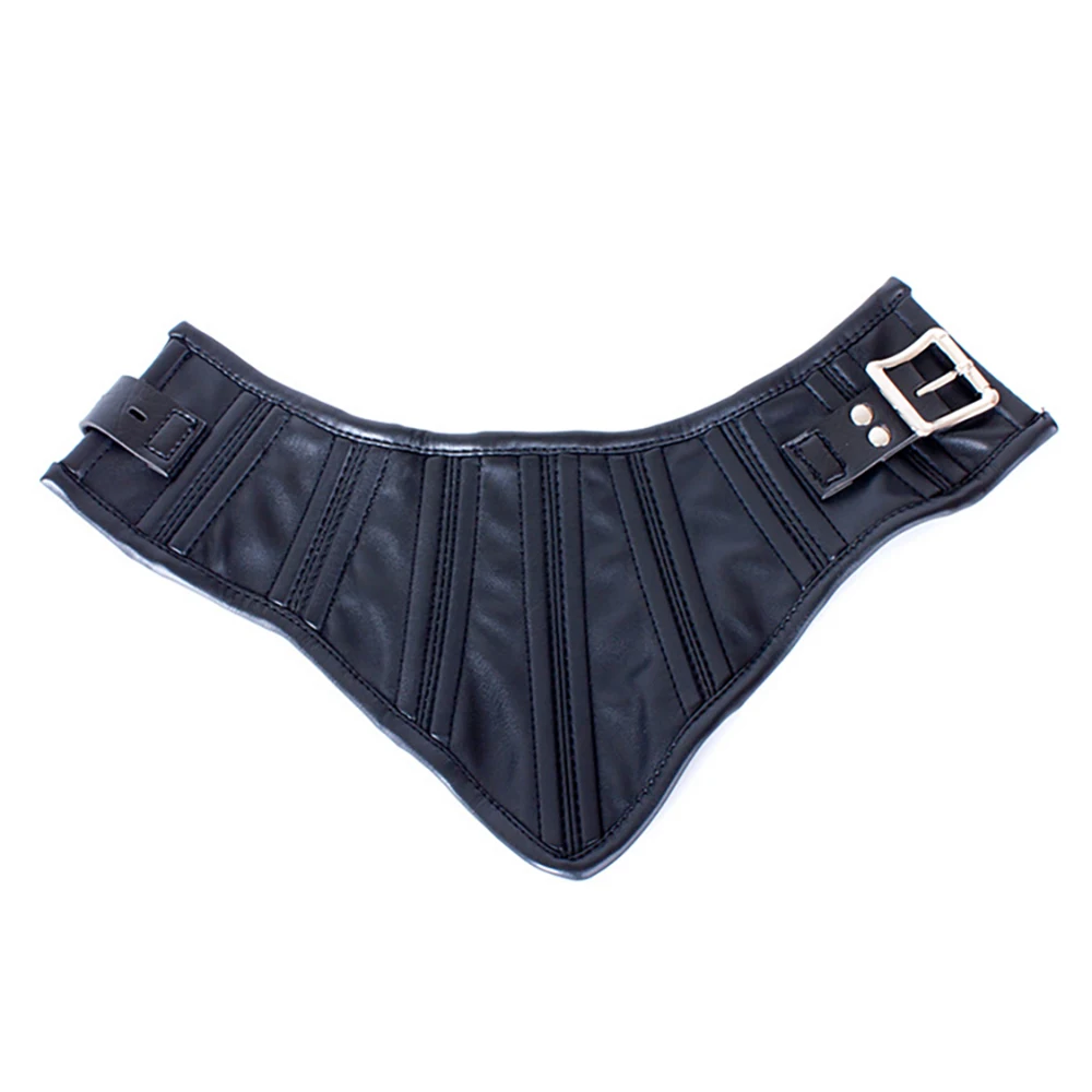 Erotic Black Soft Sponge Padded Inside Leather Chastity Posture Neck Collar For Bdsm Choker Bondage Couples Harness Sex Products