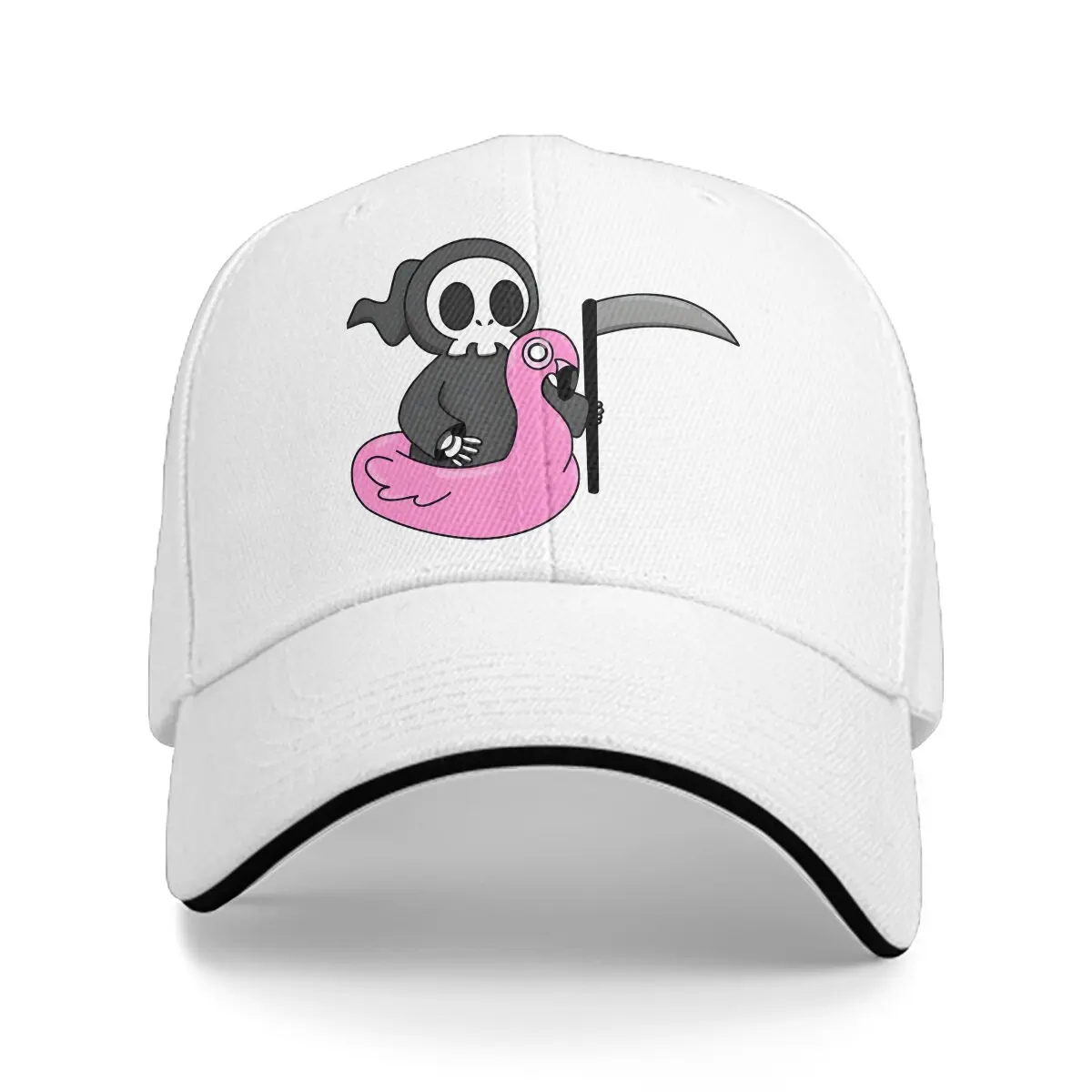 Washed Men's Baseball Cap Swim Reaper Trucker Snapback Caps Dad Hat Flamingo Animals