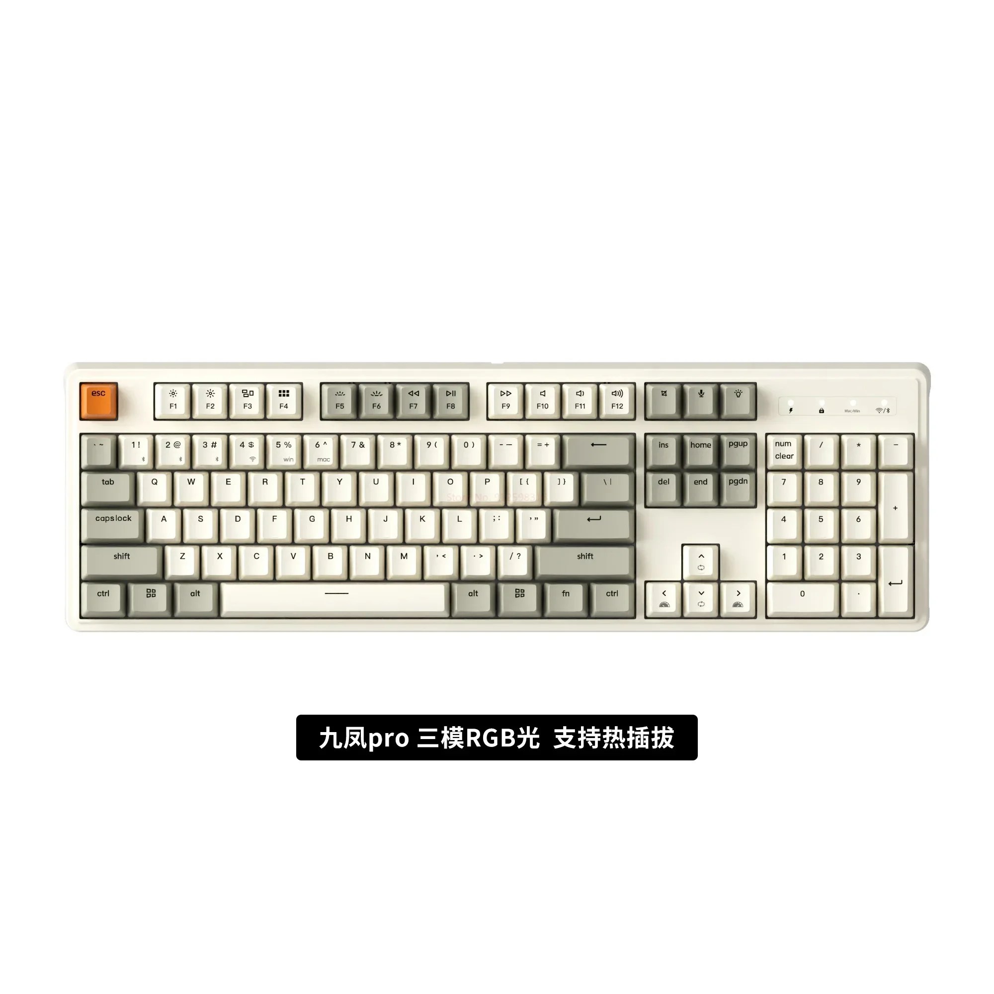 Imagem -06 - Skn-teclado Mecânico com Cabeças os Telefones de Nove Cabeças Estrutura de Junta Chave Completa sem Fio 104 Swappable Rgb Jogo de Esports Presente