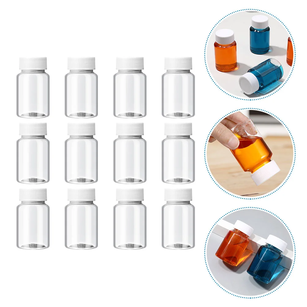 

12 Pcs Transparent Milk Bottle Yogurt Plastic Bottles with Caps Drink Juice for Beverage The Pet Jar