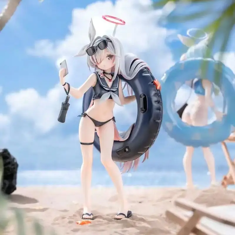 Arquivo azul a animação arona prana figura roupa de banho arona prana com anel de natação estatueta modelo estátua boneca coleção brinquedo presente