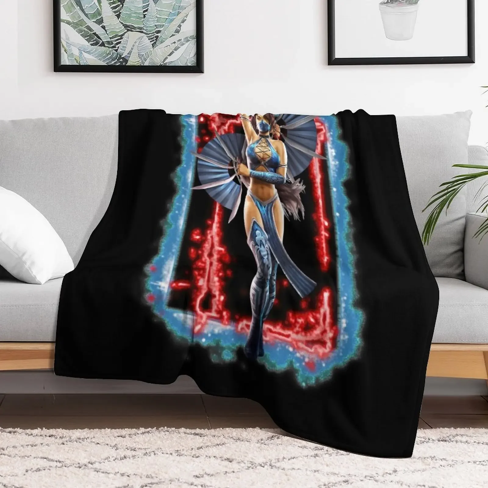 Mortal Kombat - MK9 - Kitana Art - 915207733 Throw Blanket for winter Cute Plaid Sleeping Bag Blankets