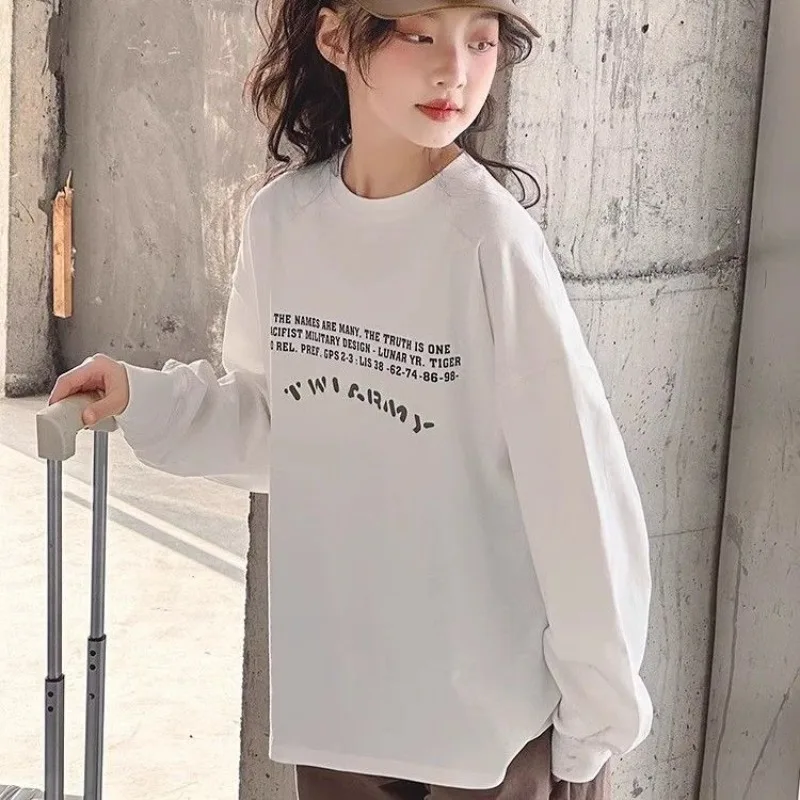 

Cotton Printing Korean Children's Clothing 2025 Kids Spring Autumn Clothes Girl 8 10 Years Girls Shirt Top Outdoor Tops 12 7 4 6