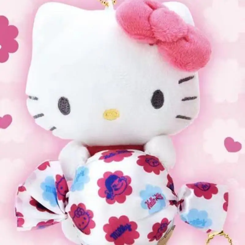 Cinnamoroll Kuromi Pompompurin My Melody Hello Kitty Sanrio Cartoon Fujiya Lollipop Plush Pendant Anime Plush Toys for Girl Gift