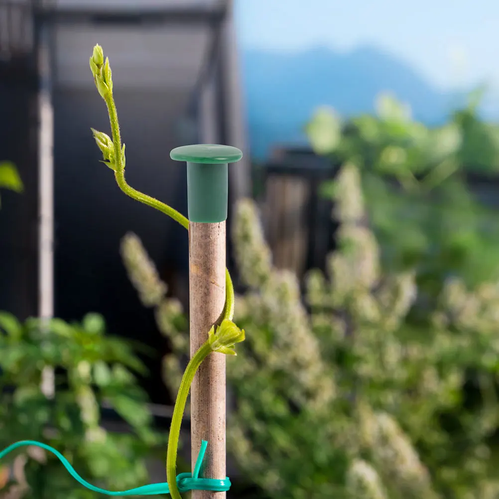 

48 Pcs Plant Support Stick Protective Caps Bright Green Cane Covers Easy Assemble Garden Bamboo Pole Outdoor