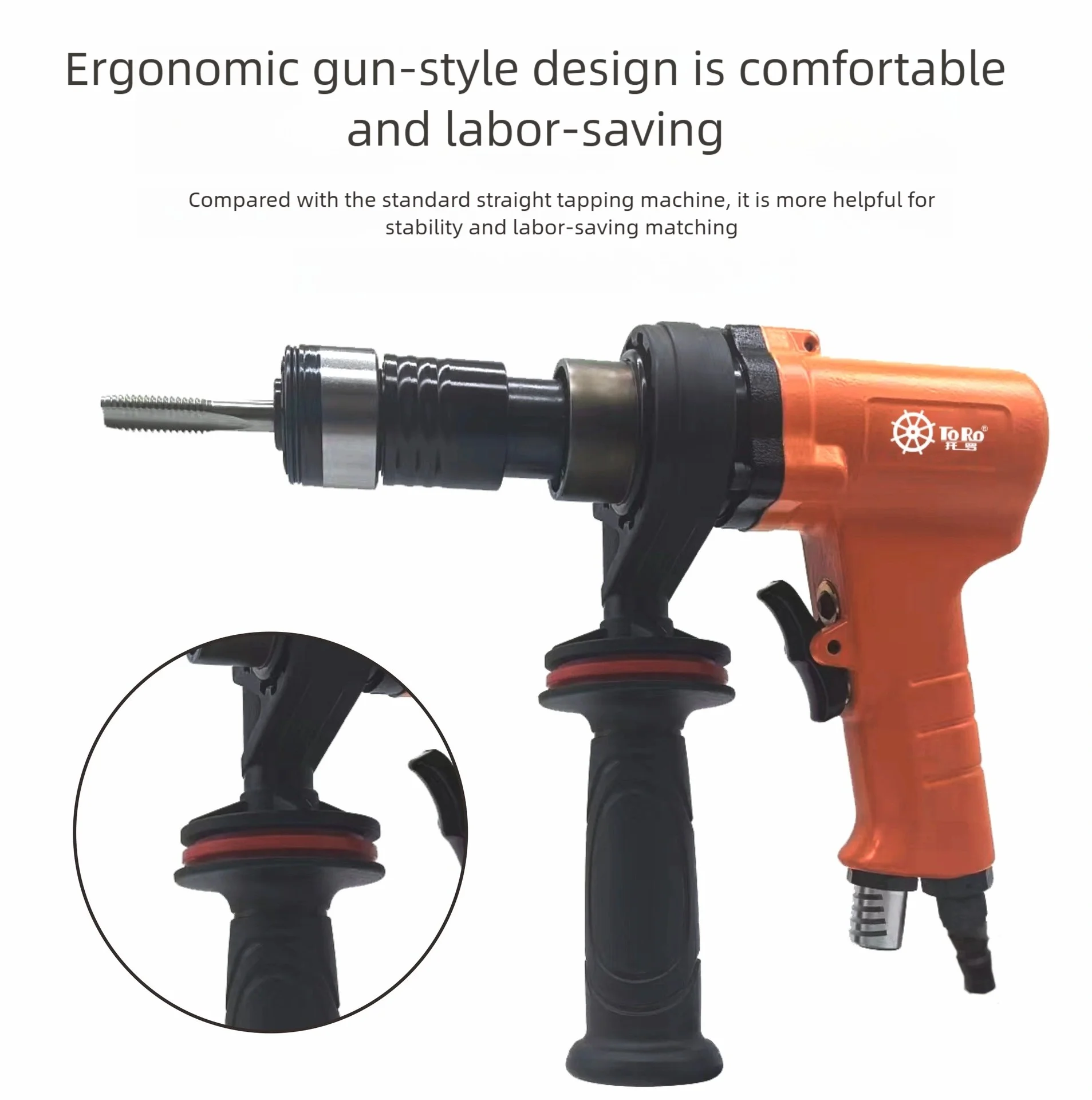 High Power Steel Plate Pneumatic Air Tapping Machine With 1/4 Air Inlet For M12-M24 Screw Tap Drill Bits Pneumatic Tools
