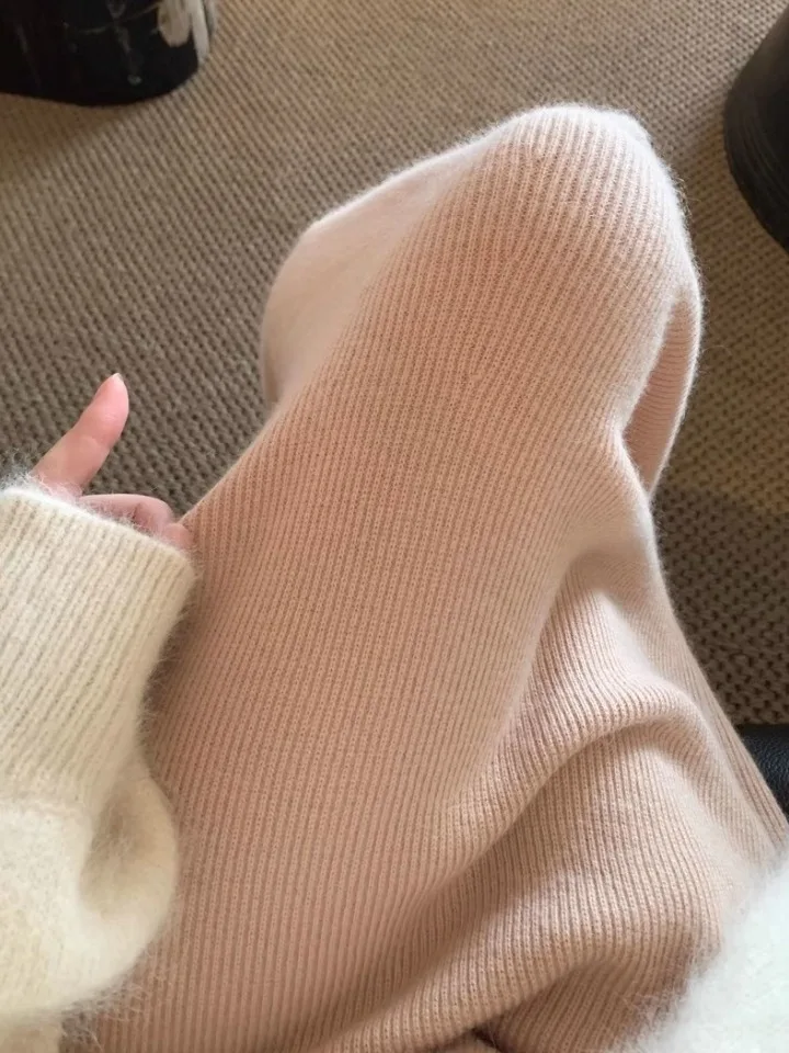 

Soft Knitted A-Line Skirt Women's Bodycon Skirt Draped Feel Outlet Store f-length Skirts Commute Sle High Waist