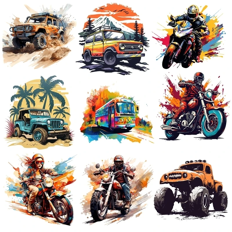 15CM Graffiti Sports Motorcycle Iron Sticker Patch For Clothing children T-shirts DIY Jacket Patch Cool Stickers