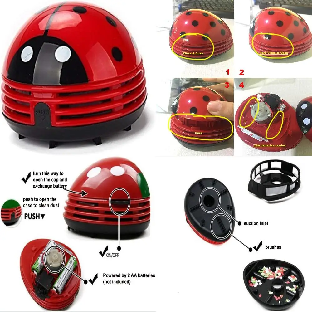 Пылесос «Божья коровка»-мини-пылесос портативный угловой настольный пылесос мини-милый пылесос подметальная машина 1 шт.