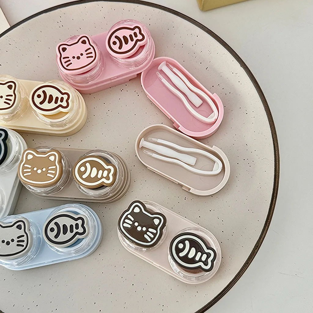 Drawer Type Contact Lens Box Cute Portable Contact Lens Holder Fish Pattern Lens Storage Box Lightweight For Travel Luggage