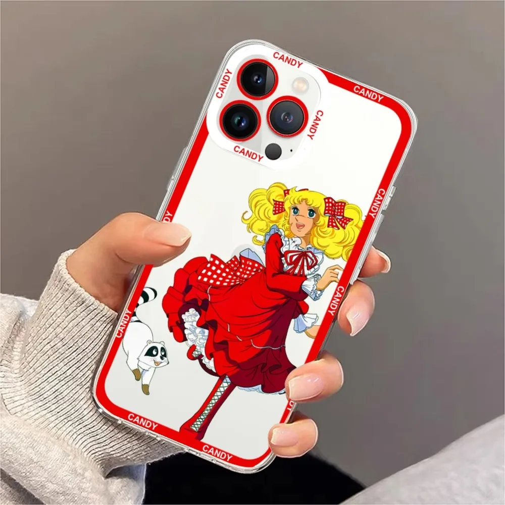 Anime Manga Candy Candy Phone Case For iPhone 11 12 Mini 13 14 15 Pro Max Transparent Shell