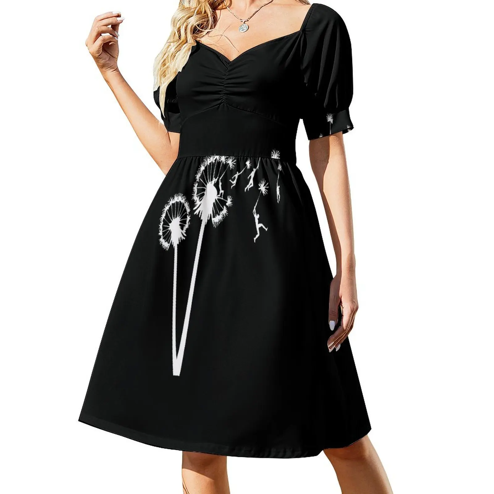 

Dandylion Flight - white silhouette Short Sleeved Dress women's dresses luxury party dresses woman Women's summer suit Dress