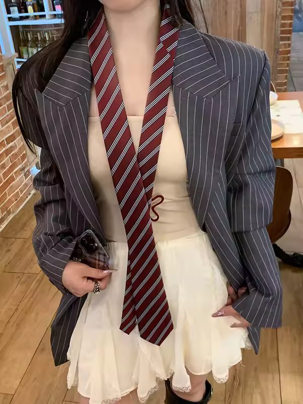 Long Skinny Plaid Waist Belt With Jeans Necktie Scarf Decorative Accessory Personality Trendy Hairband Fashionable Accessory - Image 4