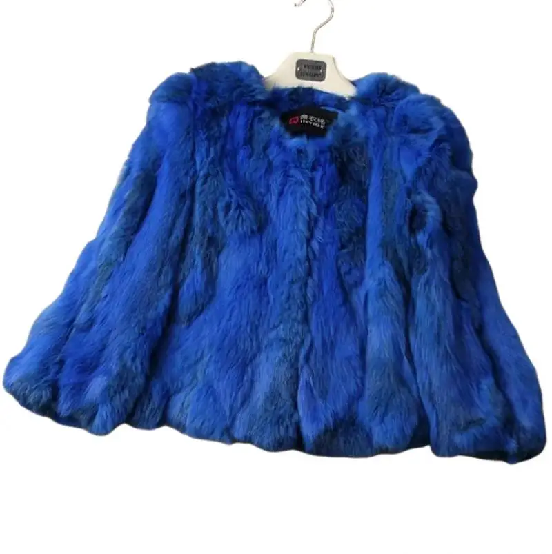 Abrigo de piel de peluche para mujer, de piel sintética Chaqueta corta con cuello redondo de tres cuartos, abrigo elegante de lujo, grueso, Formal