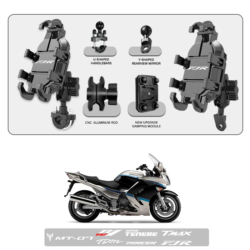 

Phone Mount Stand Motorcycle Holder 360° Rotatable ABS Adjustable For YAMAHA FJR 1300 FJR1300 FJR1200 FJR1300A FJR F J R