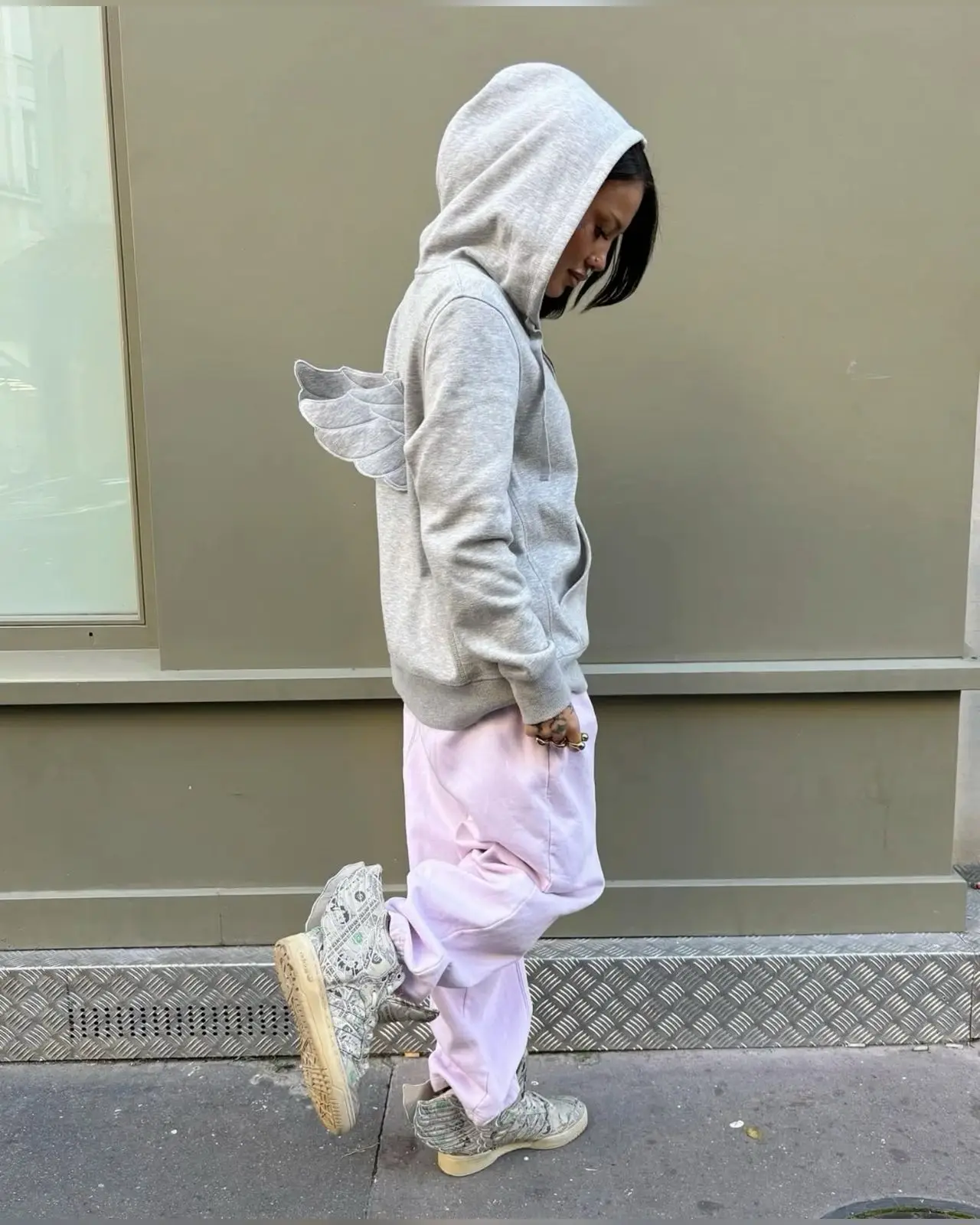 Harajuku Y2K Millennium Streetwear Embroidery 3D Wing Sweatshirt High Street Hoodies Women Zip Up Hoodie Revival Women Clothing