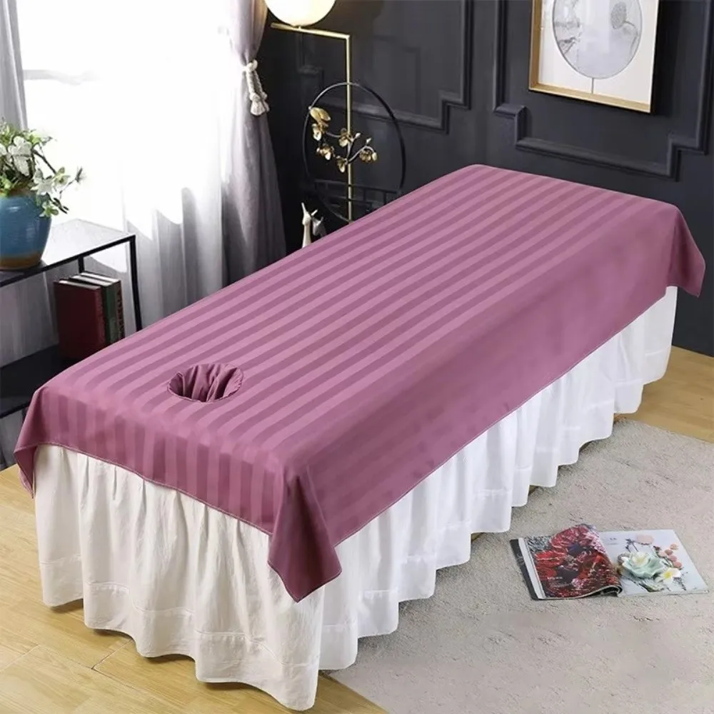 76x190cm Reusable Beauty Massage Table Cover Cotton with Face Hole Spa Bed Salon Sheet Soft Solid Color Bedspread
