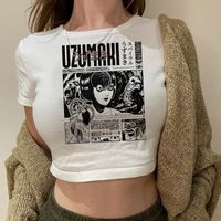 Junji Ito crop top Aesthetic Streetwear coquette cropped summer corset y2k woman t-shirt