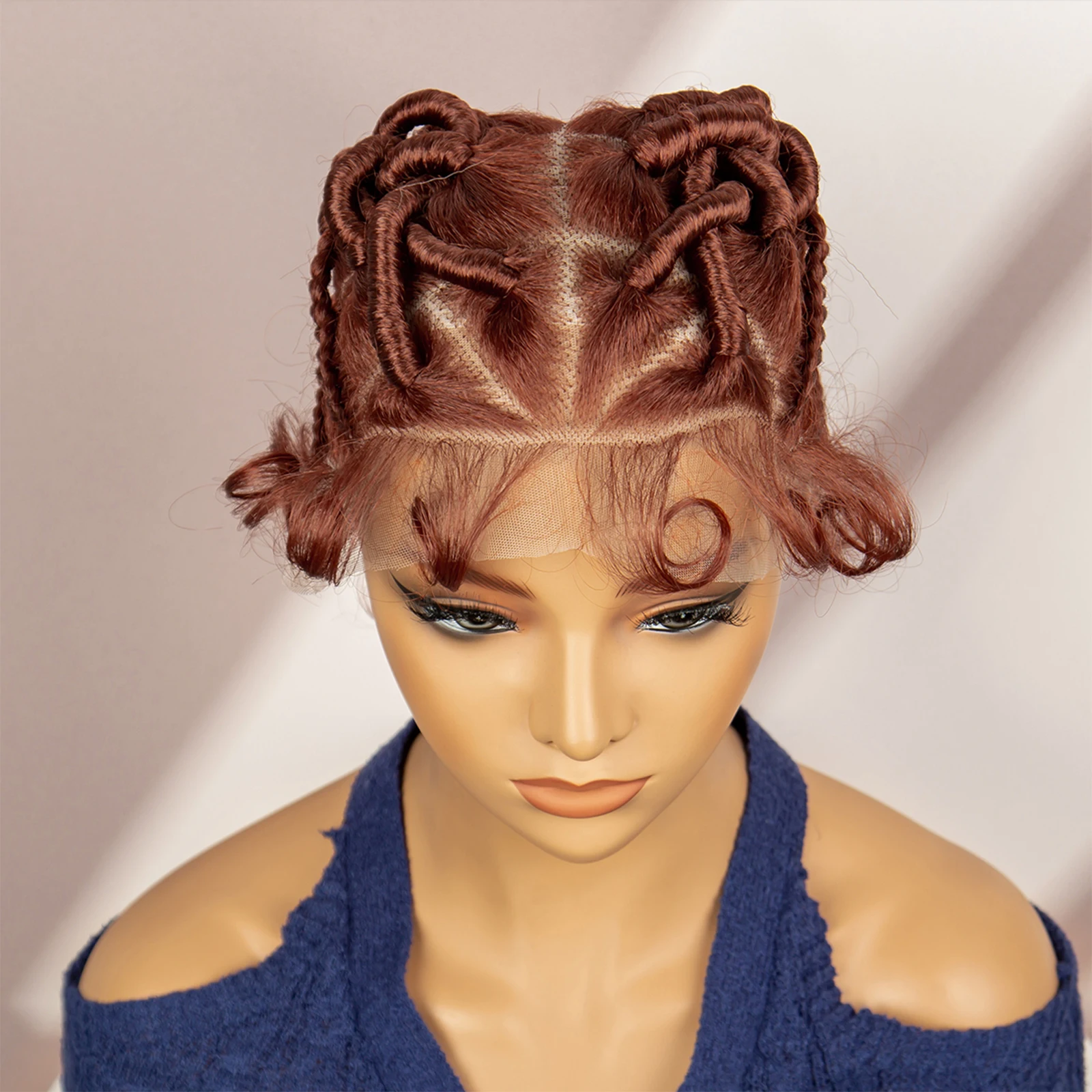 Short Briaded Wigs for Black Women 350 Criss Cross Braids Wigs with Baby Hair Transparent Full Lace Wigs