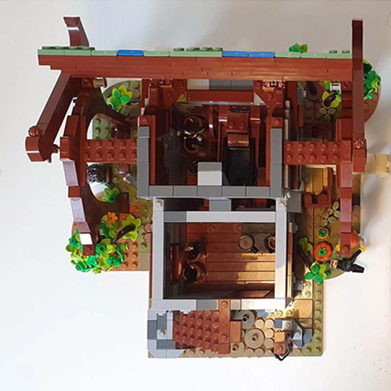 1681-teiliges Sntry Barn Moc DIY-Bausteine – mittelalterliches ländliches Gebäudemodell, kreatives Architekturspielzeug als Geschenk