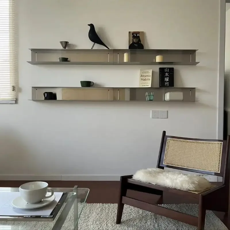 

Stainless steel I-shaped U-shaped rack Wall-mounted upper wall display rack Kitchen rack Premium bathroom