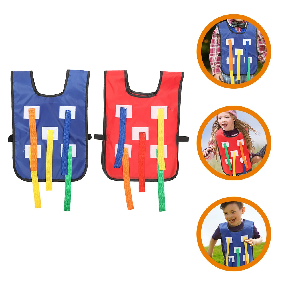 2 Sets Tail Pulling Vest Belt Children’s Toys Teamwork Game Sports Activity Catch Training Kids Chasing Outdoor Games Props