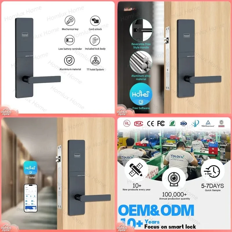 Tuya Smart Door Lock with Key Card App Unlock WiFi Bluetooth Ferrule Lock for Steel Door Hotel Home Security Anti-Theft