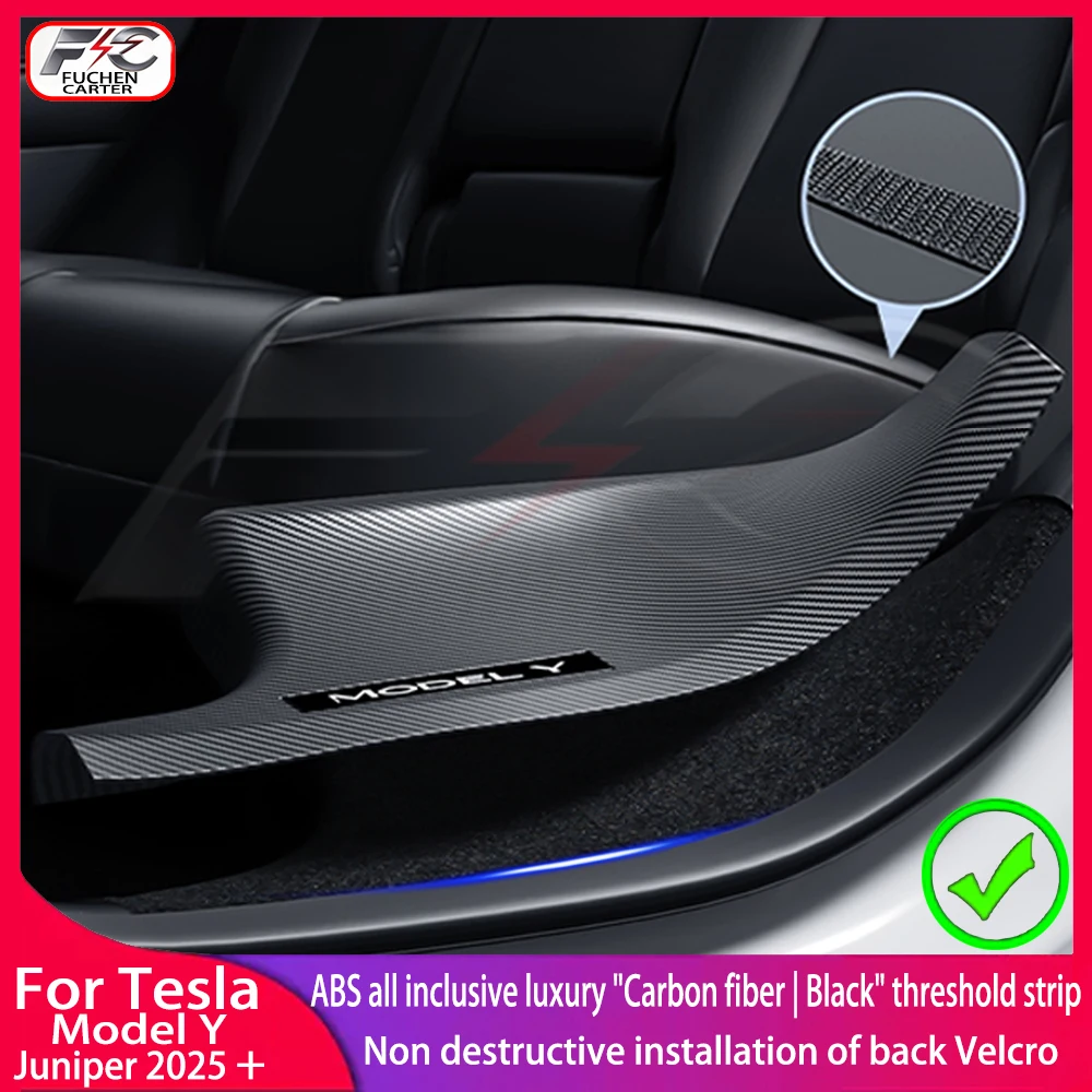 

2 4 8PcsFor Tesla NewModelY Juniper 2025 ABS Front Rear Door Sill Protector Threshold Strip Anti-kick Guard Panel Waterproof Pad